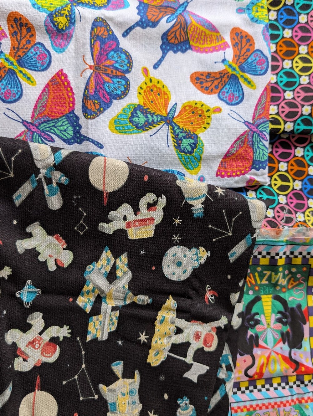 Colorful, Fun Patterns Cut Fabric Bundle (5 Pieces) - Picture 2 of 16